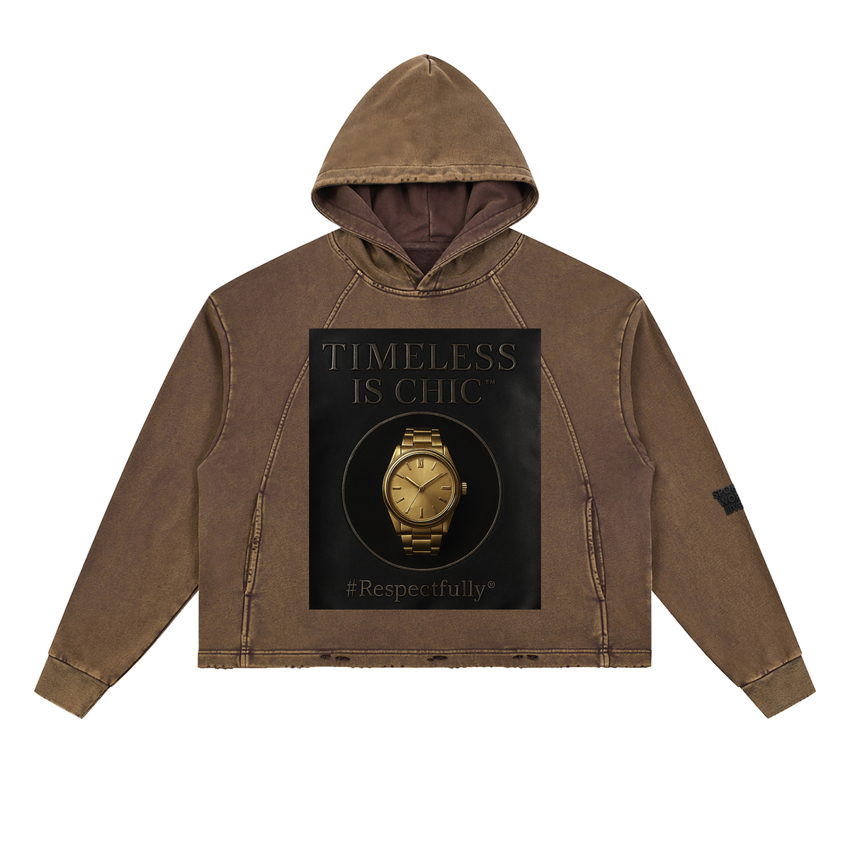 Vintage Washed Frayed-Hem Hoodie