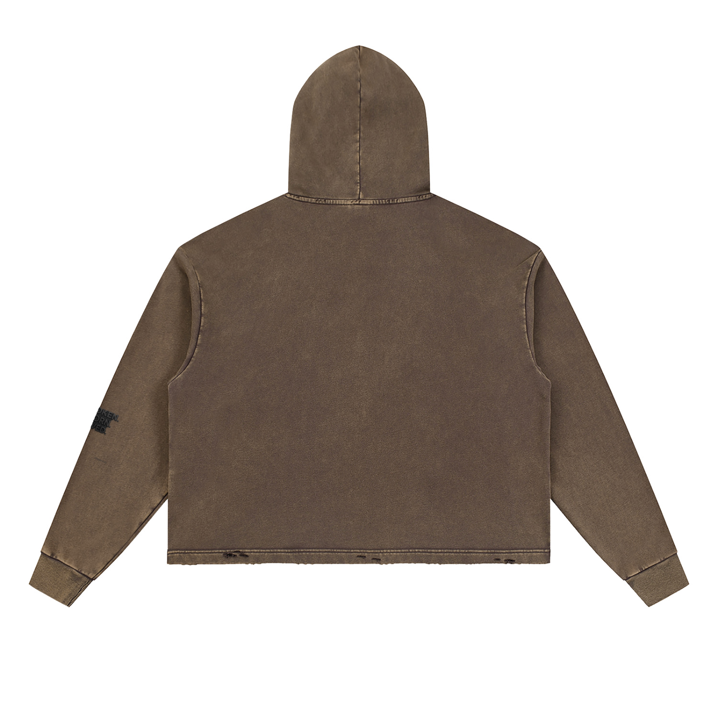 Vintage Washed Frayed-Hem Hoodie